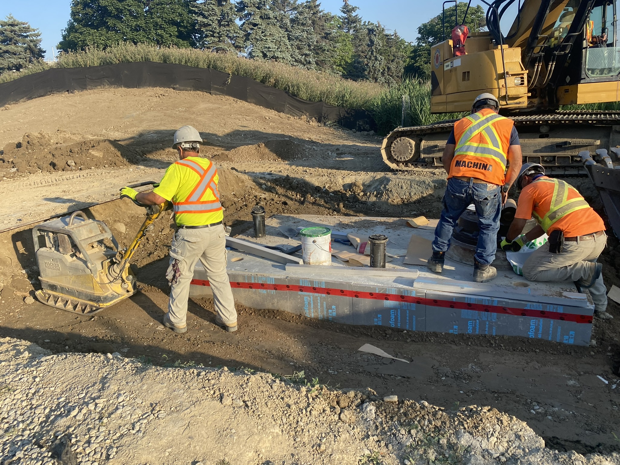 Machina team on-site with equipment